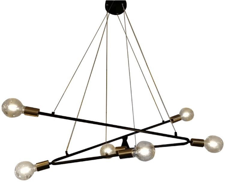 Light Prestige Estrella lampă suspendată 6x40 W negru-auriu LP-075/6PBK