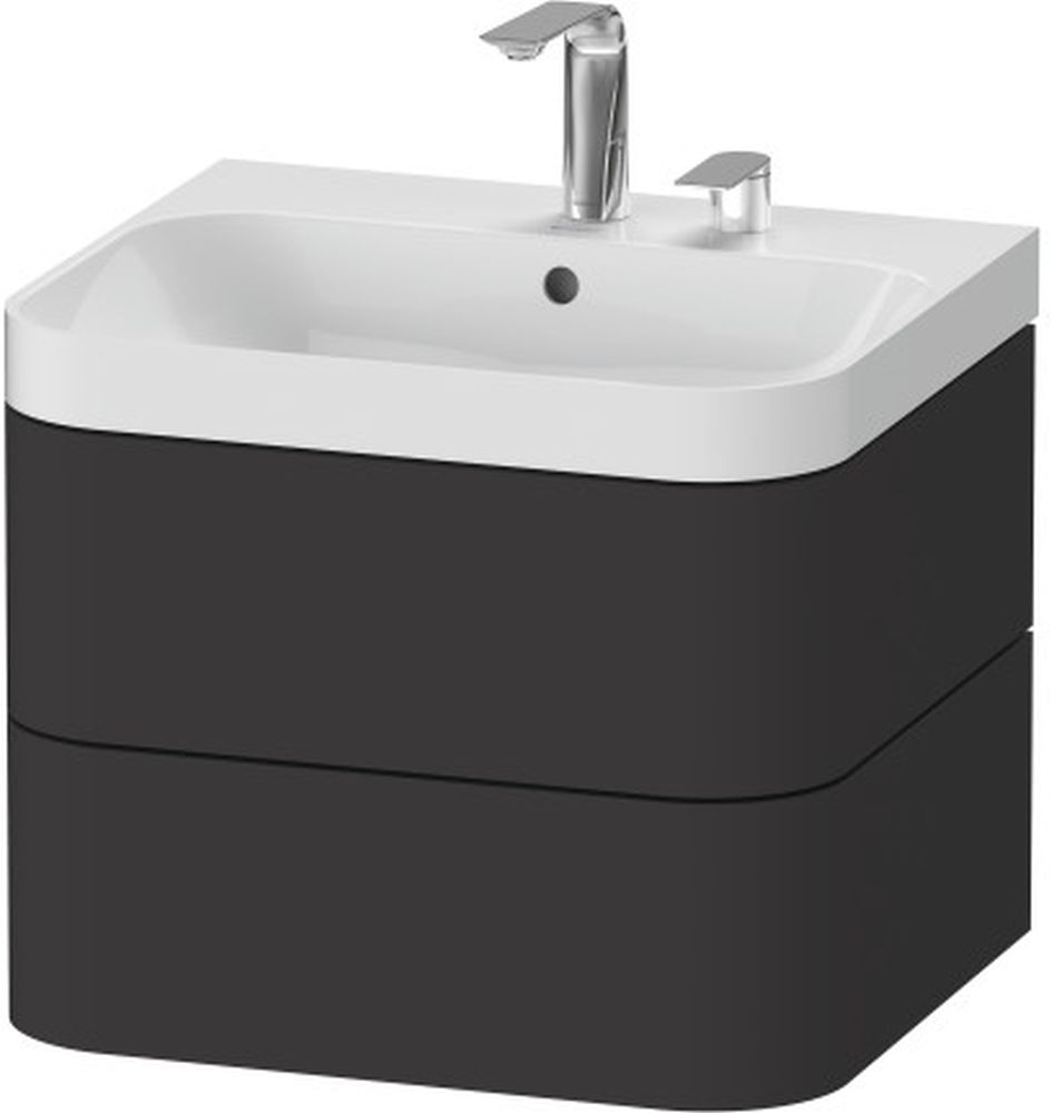 Duravit Happy D.2 Plus lavoar cu dulap 57.5 cm grafit HP4345N8080