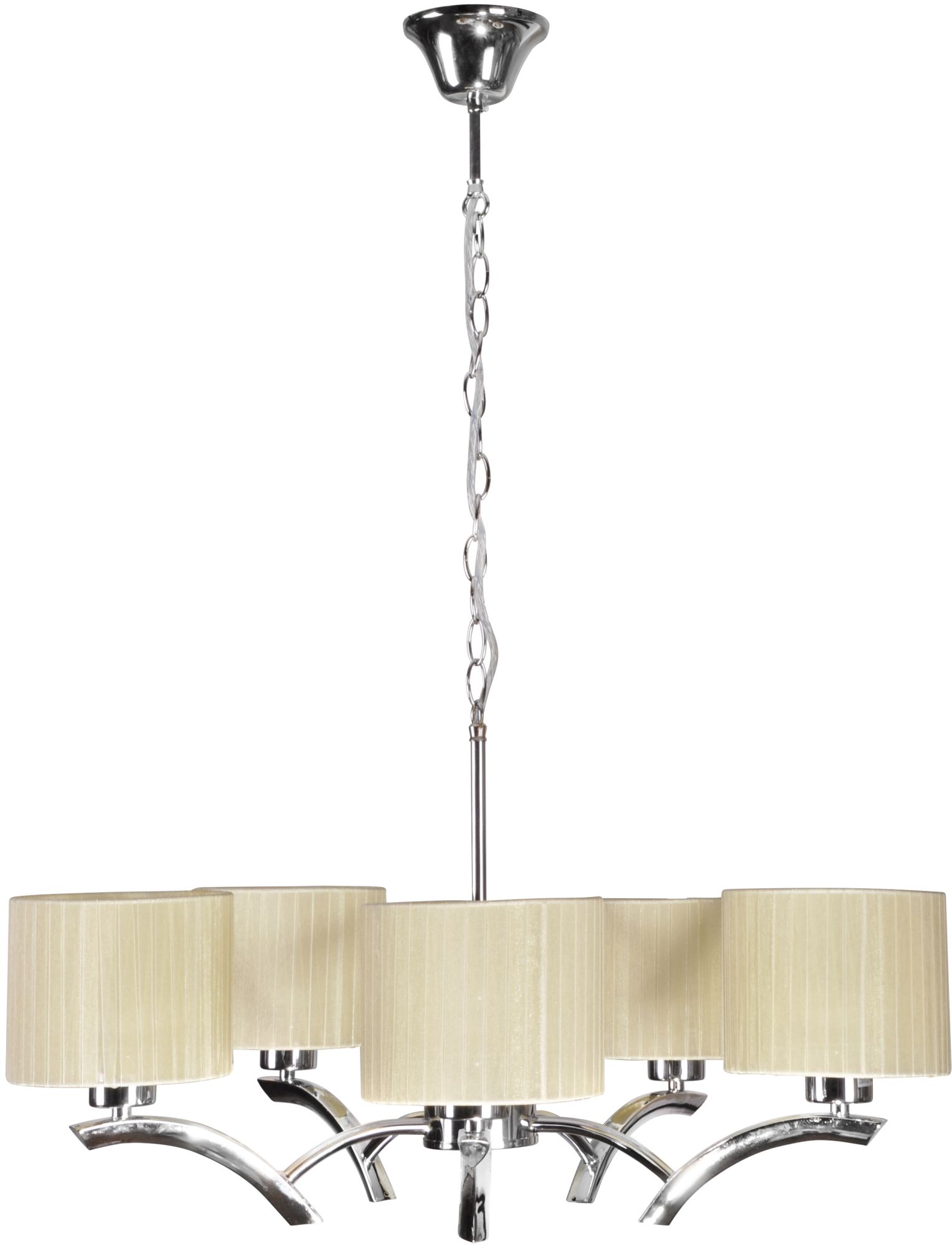 Candellux Draga lampă suspendată 5x60 W crom-cremos 35-04222