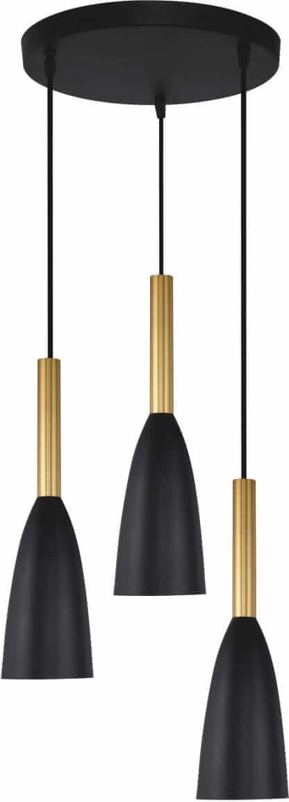 Light Prestige Solin lampă suspendată 3x60 W negru-auriu LP-181/3PBK/GD