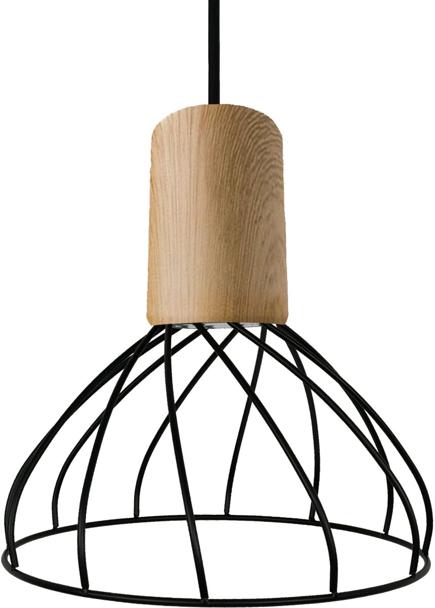 Light Prestige Moderno lampă suspendată 1x50 W negru-lemn LP-1221/1PSBK