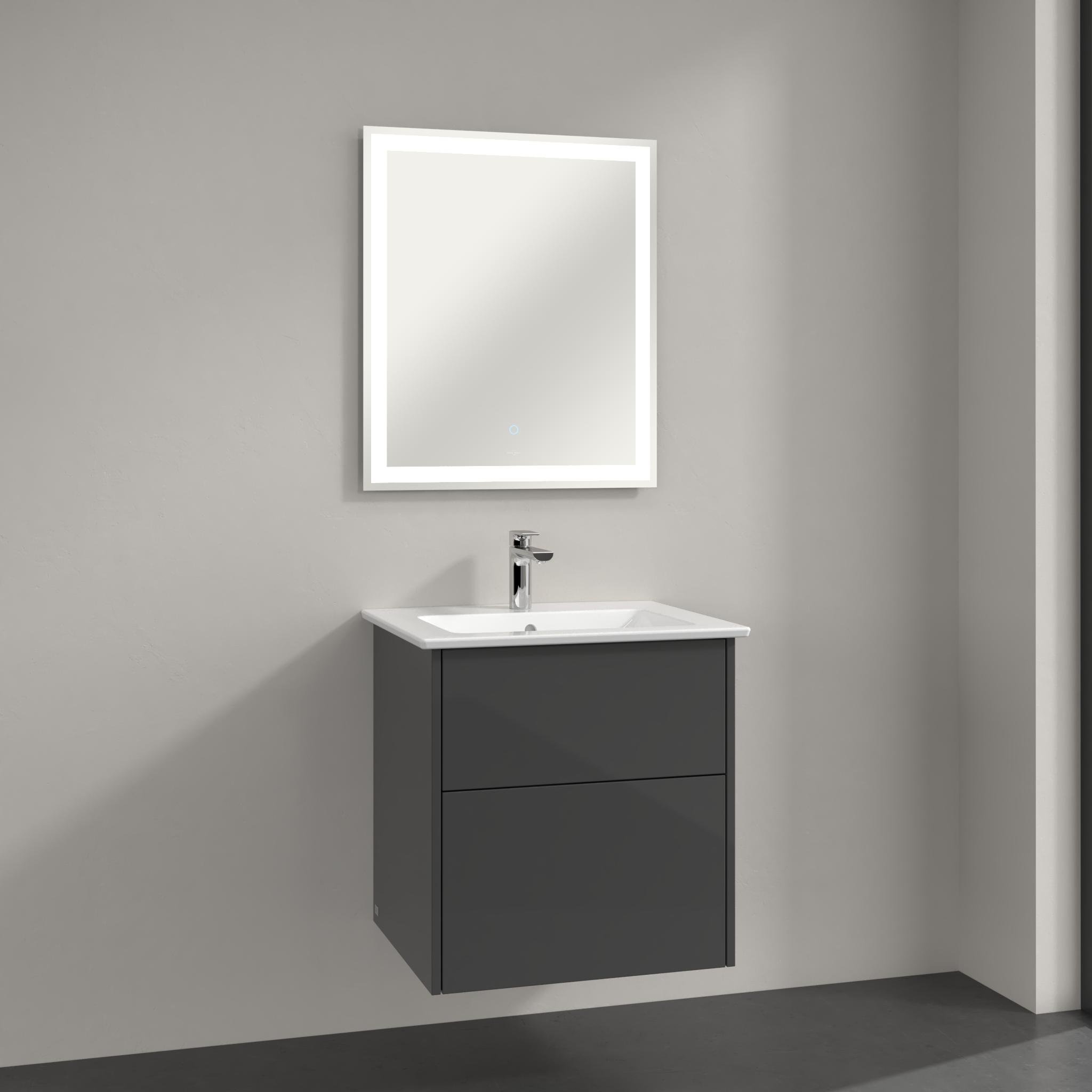 Villeroy & Boch Finero lavoar cu dulap și oglindă 60 cm gri S00300FPR1