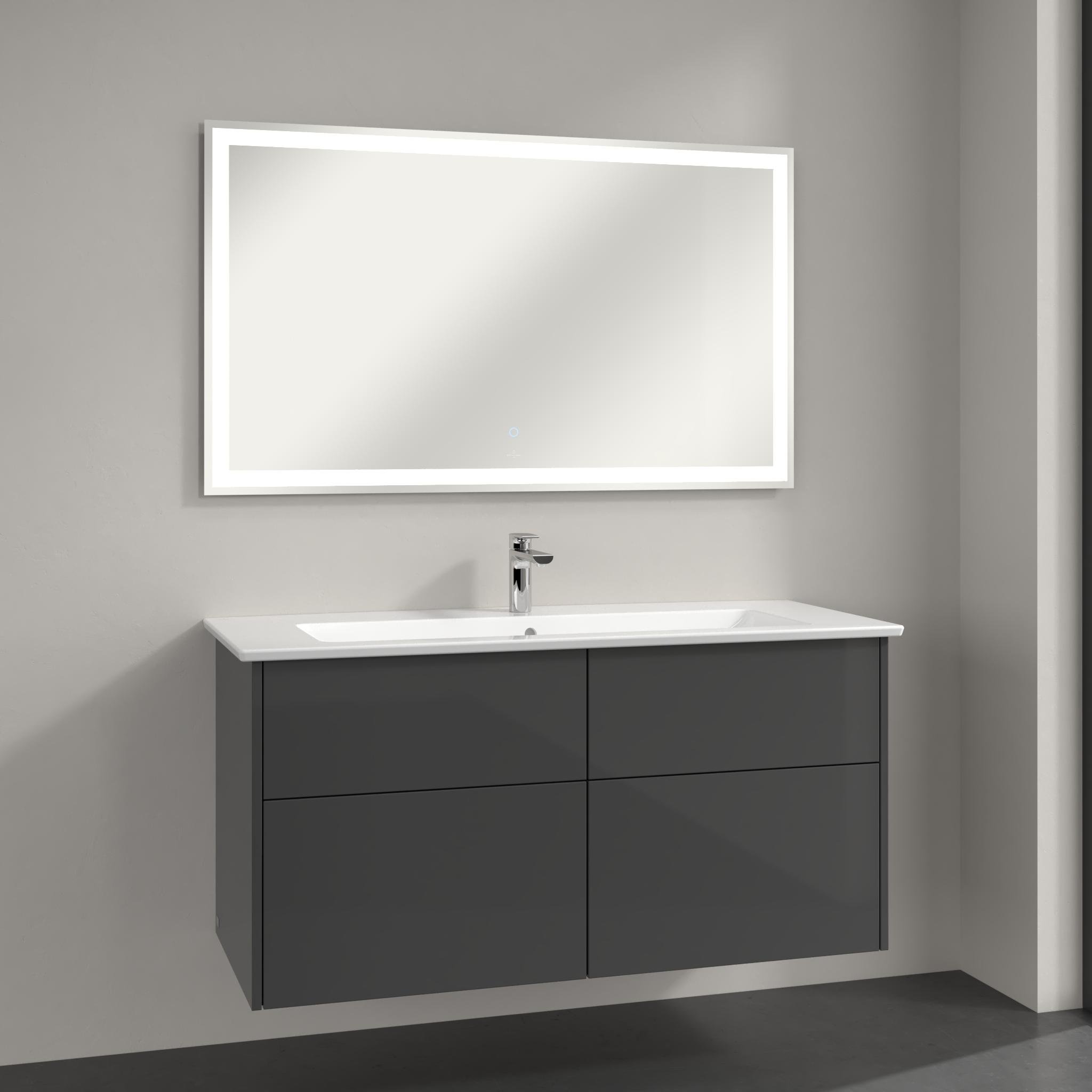 Villeroy & Boch Finero lavoar cu dulap și oglindă 120 cm gri S00304FPR1