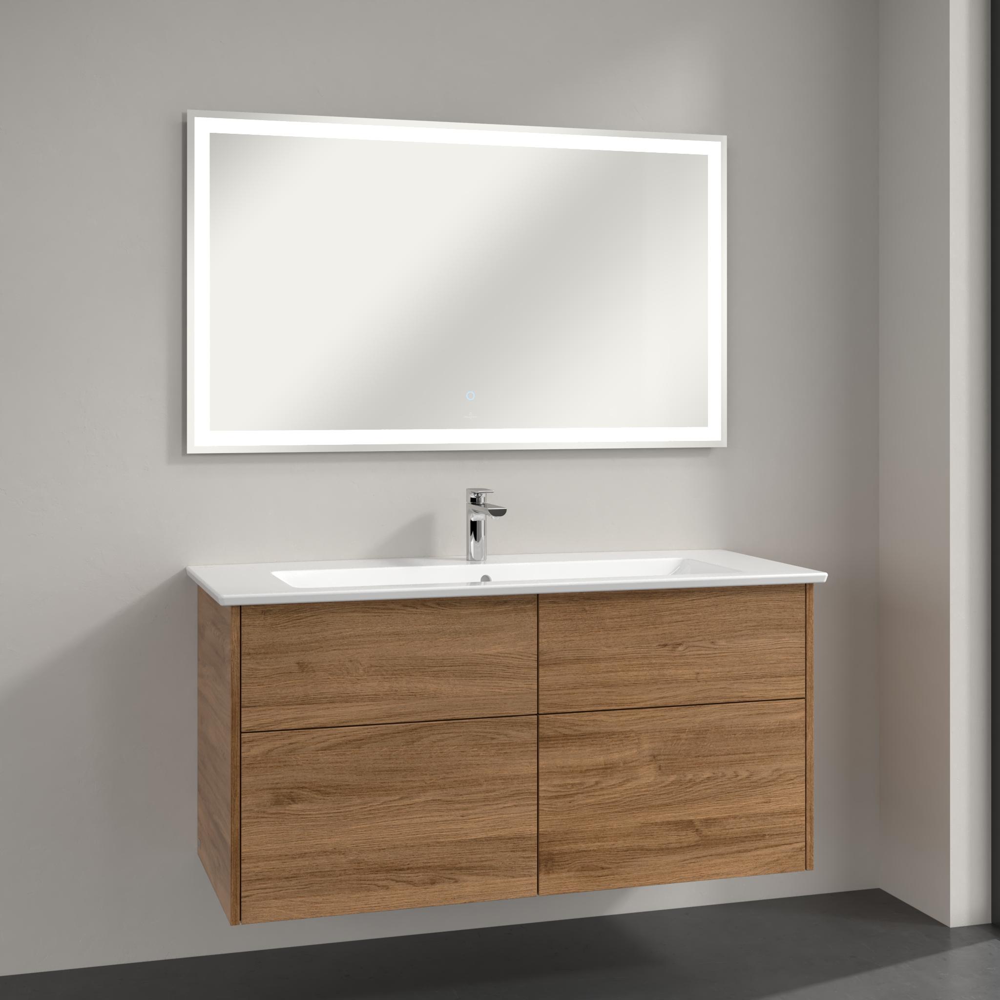 Villeroy & Boch Finero lavoar cu dulap și oglindă 120 cm stejar S00304RHR1