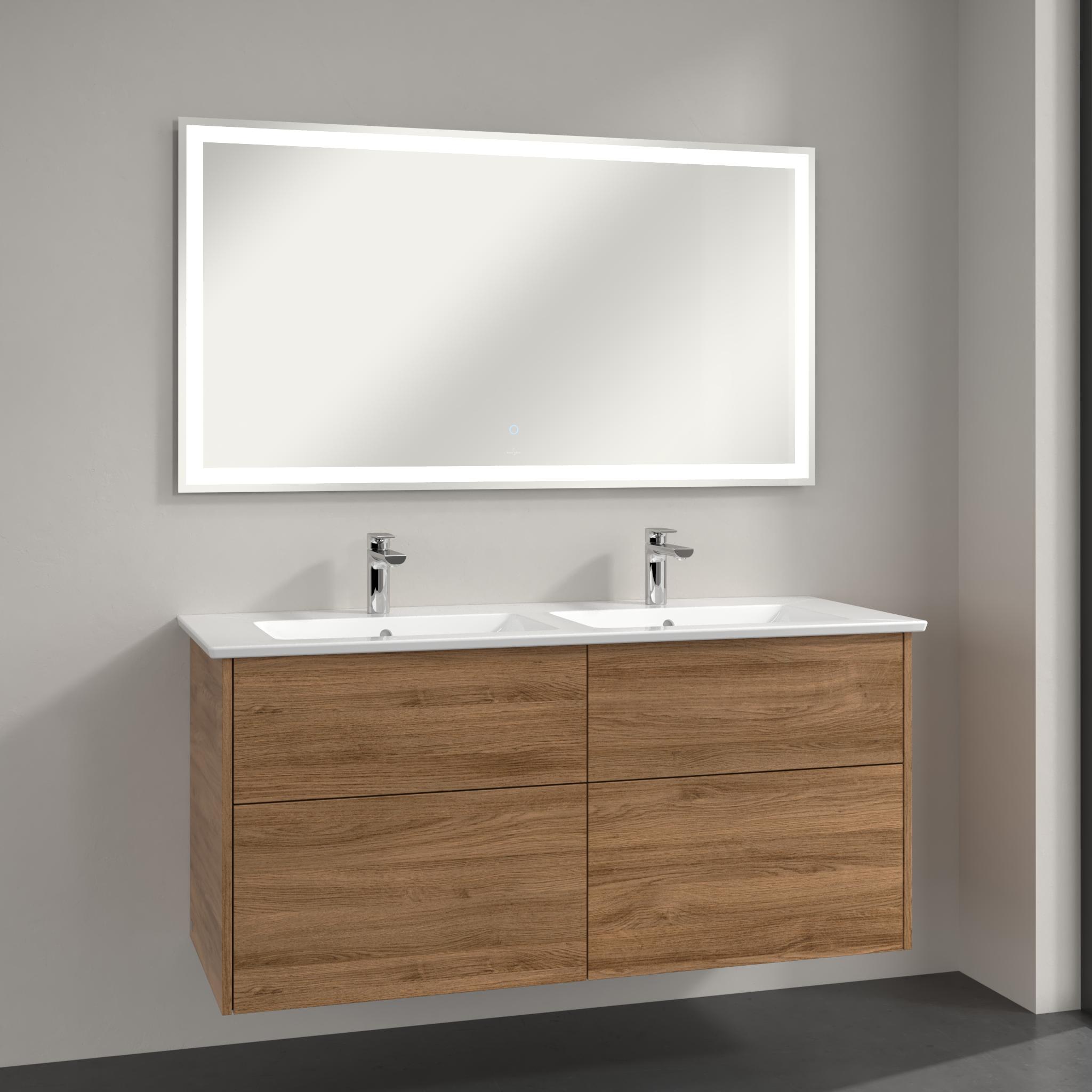 Villeroy & Boch Finero lavoar cu dulap și oglindă 130 cm stejar S00305RHR1