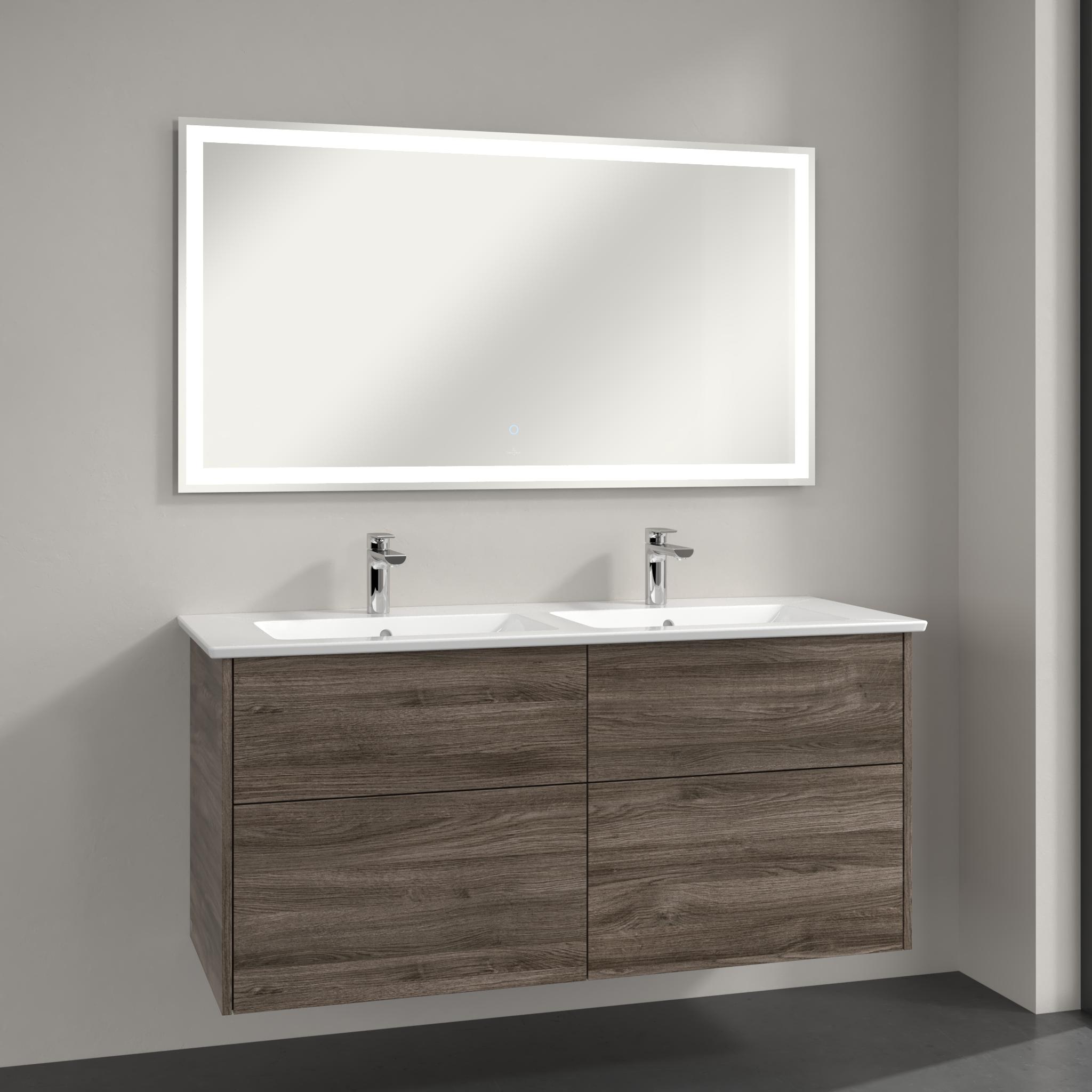 Villeroy & Boch Finero lavoar cu dulap și oglindă 130 cm gri S00305RKR1