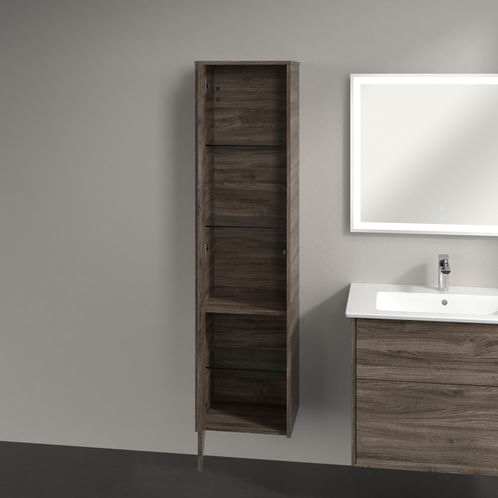 Villeroy & Boch Finero dulap 40x35x155 cm agățat lateral gri-stejar C53200RK