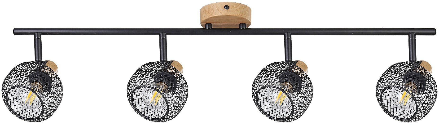 Rabalux Grendel lampă de tavan 4x40 W negru-lemn 3130
