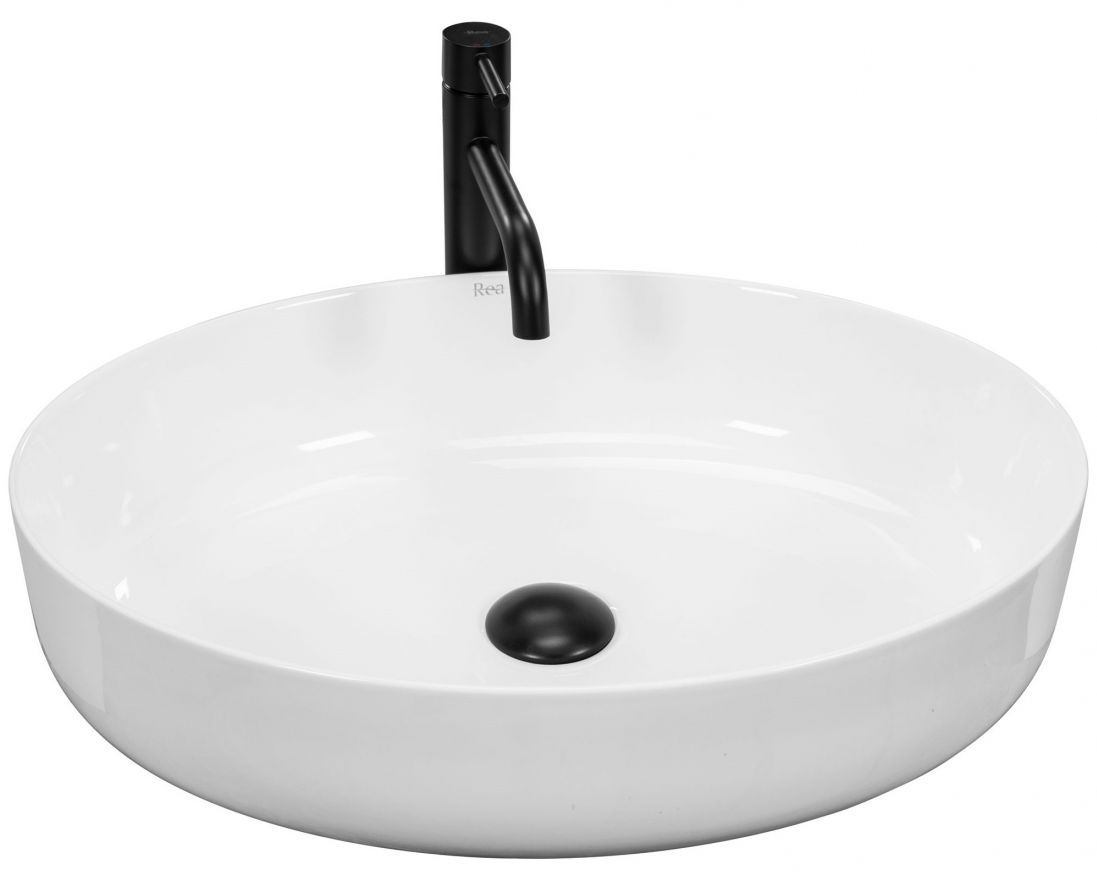 Rea Queen lavoar 55x41.5 cm ovale de blat alb REA-U1223