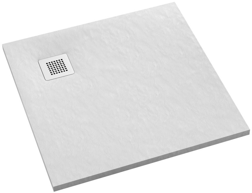 Schedpol Kalait White Stone cădiță de duș pătrată 100x100 cm alb 3.3102/B/ST-M2