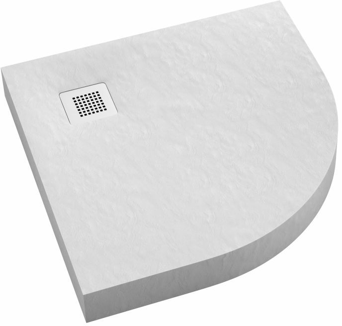 Schedpol New Horizons White Stone cădiță de duș semirotundă 90x90 cm alb 3.3304/B/ST-M2