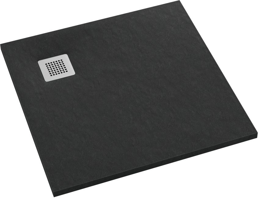 Schedpol Kalait Black Stone cădiță de duș pătrată 80x80 cm negru 3.3100/C/ST-M2
