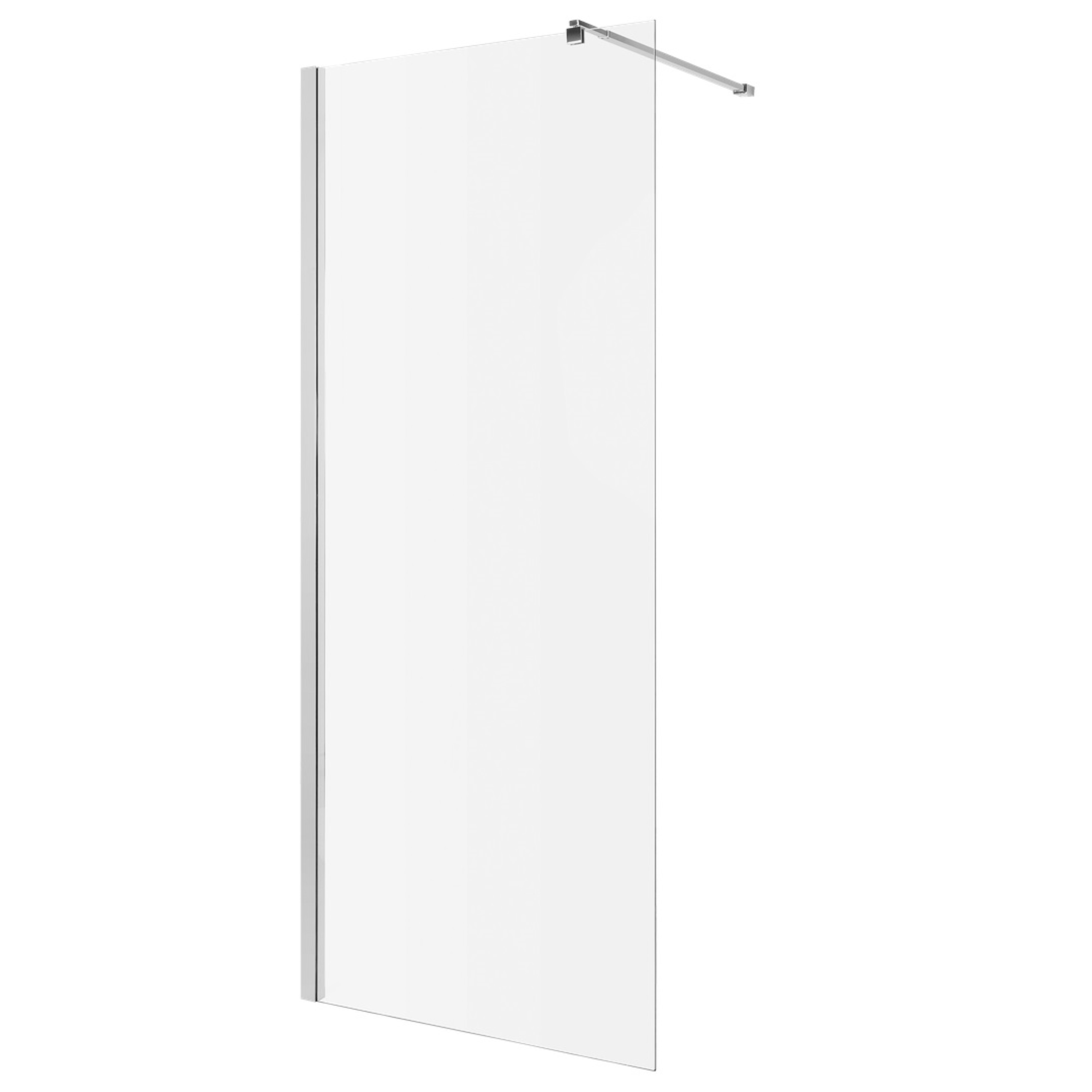 Invena perete cabină de duș walk-in 80 cm crom luciu/sticla transparentă AK-32-186