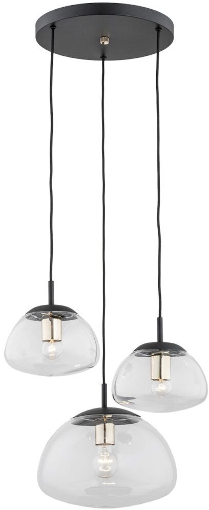 Argon Trini lampă suspendată 3x15 W negru-alamă-transparent 1492