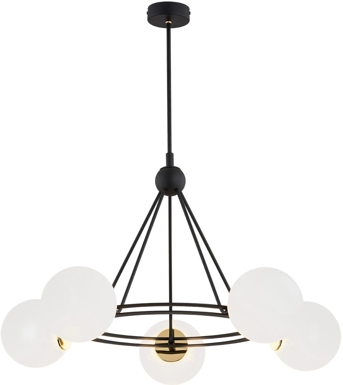 Argon Amalfi lampă suspendată 5x15 W negru-alamă-opal 2119