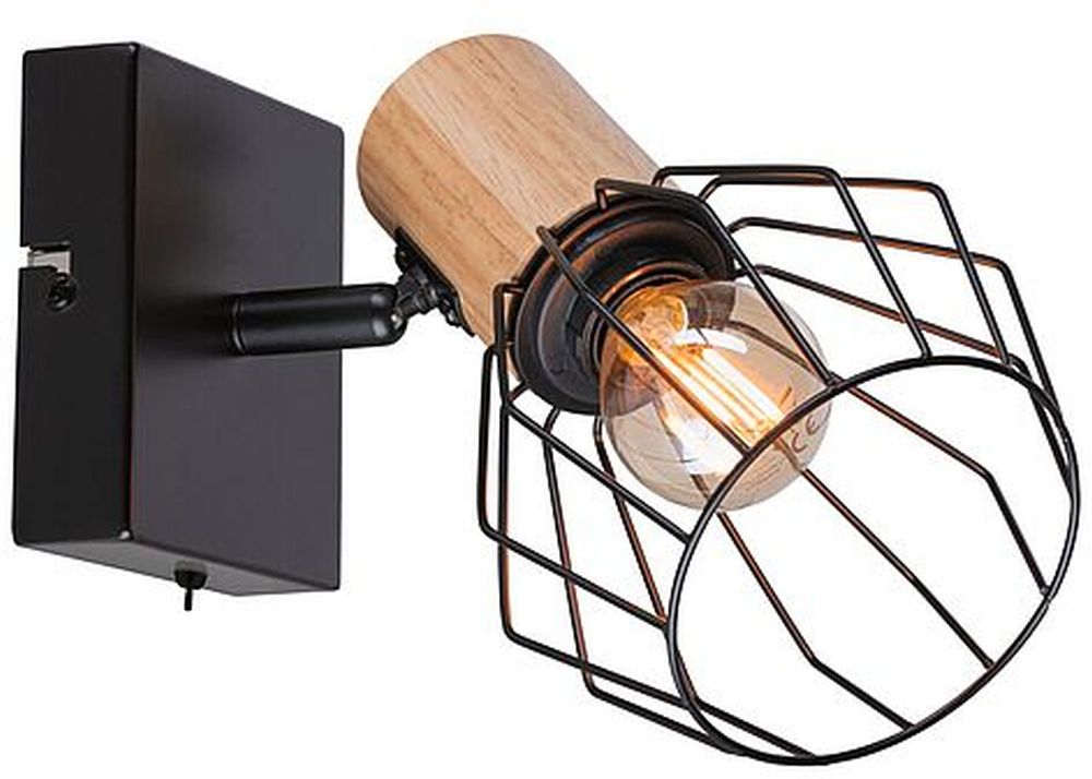 Paulmann lampă de perete 1x20 W negru-lemn 66766