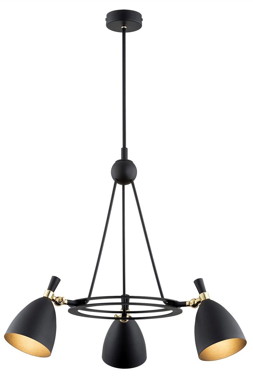 Argon Charlotte lampă suspendată 3x15 W negru-alamă 6149