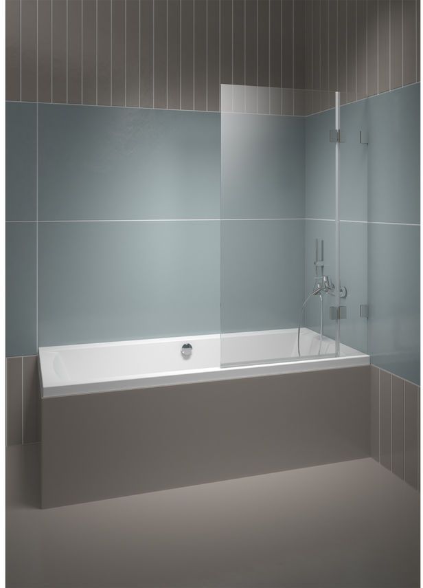 Riho Scandic paravan cadă 85 cm două piese negru mat/sticlă transparentă G001144121