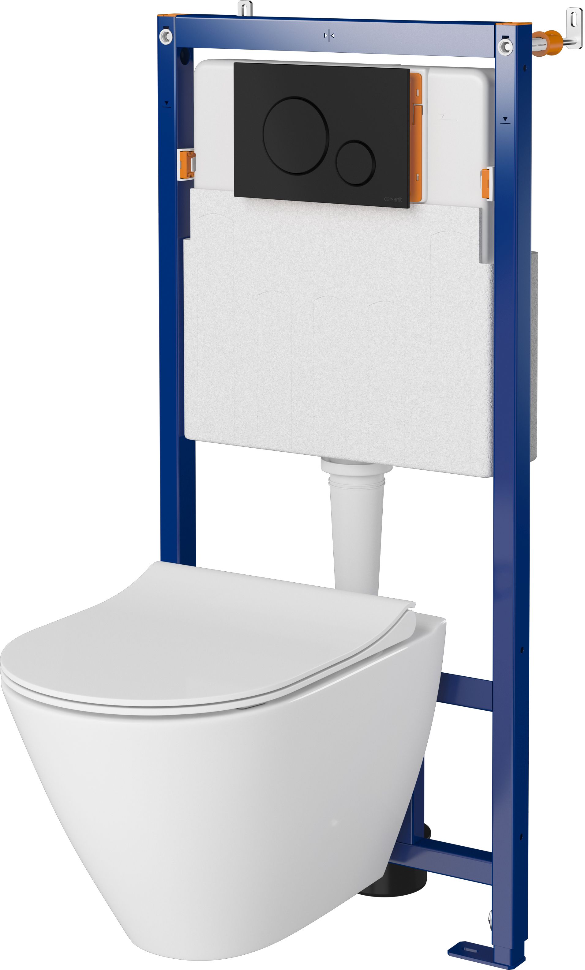 Set vas WC Cersanit City K35-025, cadru încastrat Cersanit Tech Line Opti K97-492, K98-0146, K97-500