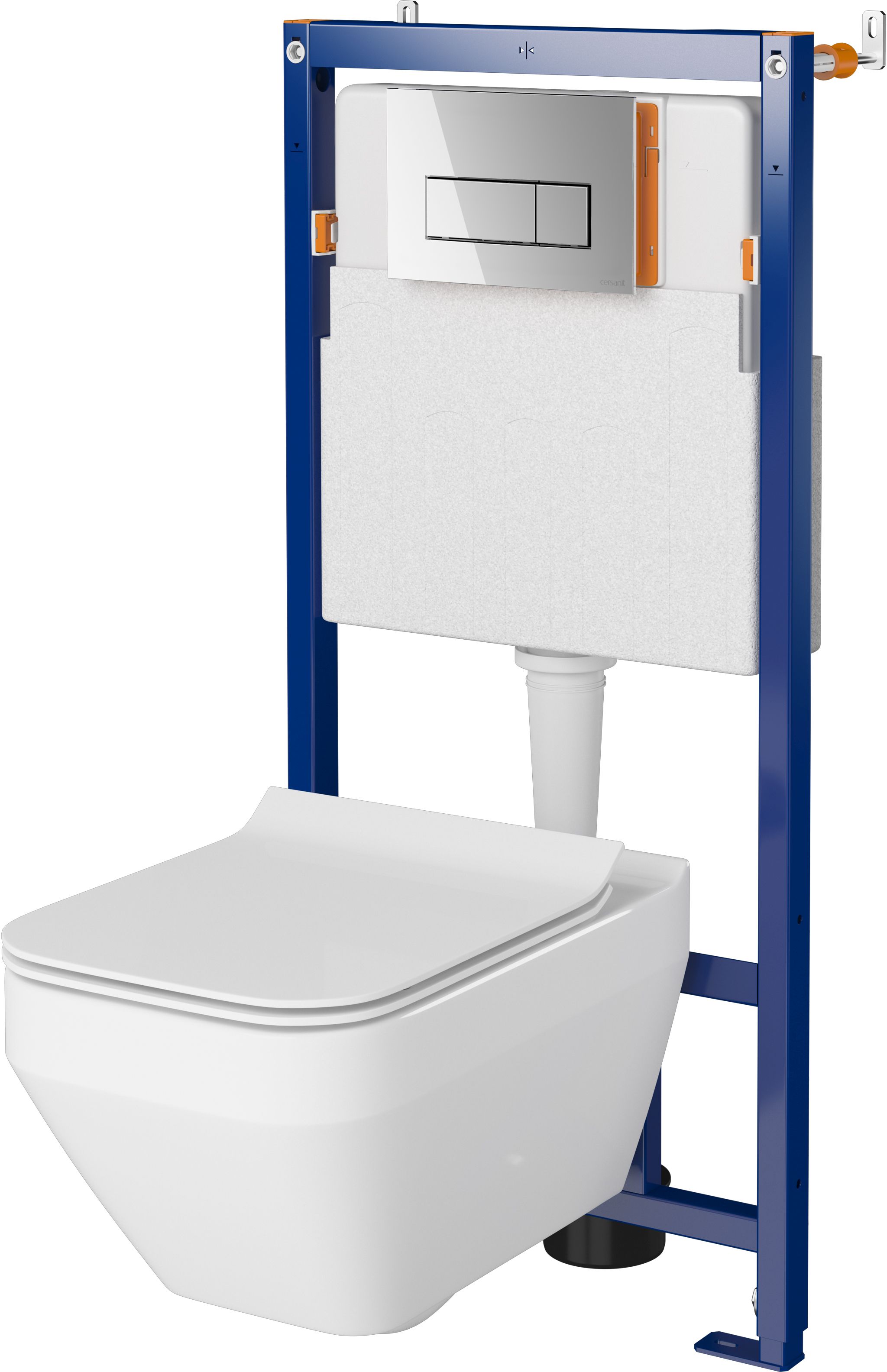 Set vas WC Cersanit Crea K114-016, cadru încastrat Cersanit Tech Line Opti K97-492, K98-0178, K97-497