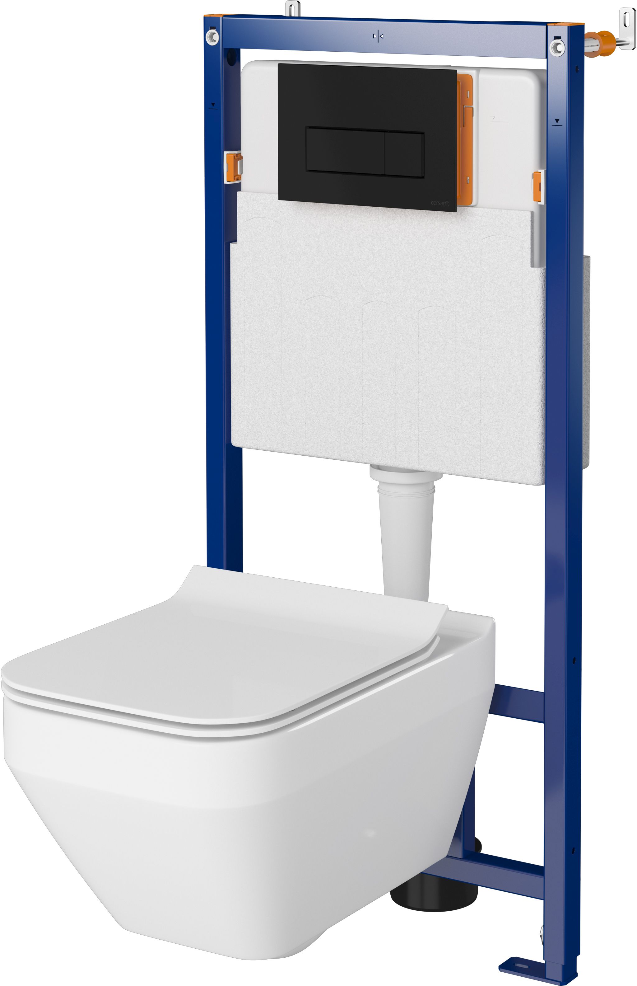 Set vas WC Cersanit Crea K114-016, cadru încastrat Cersanit Tech Line Opti K97-492, K98-0178, K97-501
