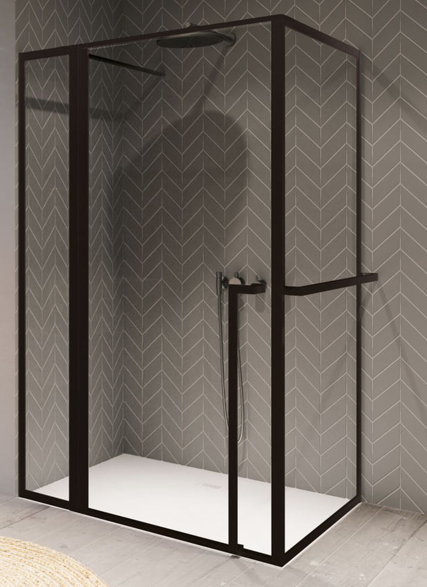 Riho Lucid cabină de duș 130x80 cm dreptunghiular negru mat/sticlă transparentă G005022121