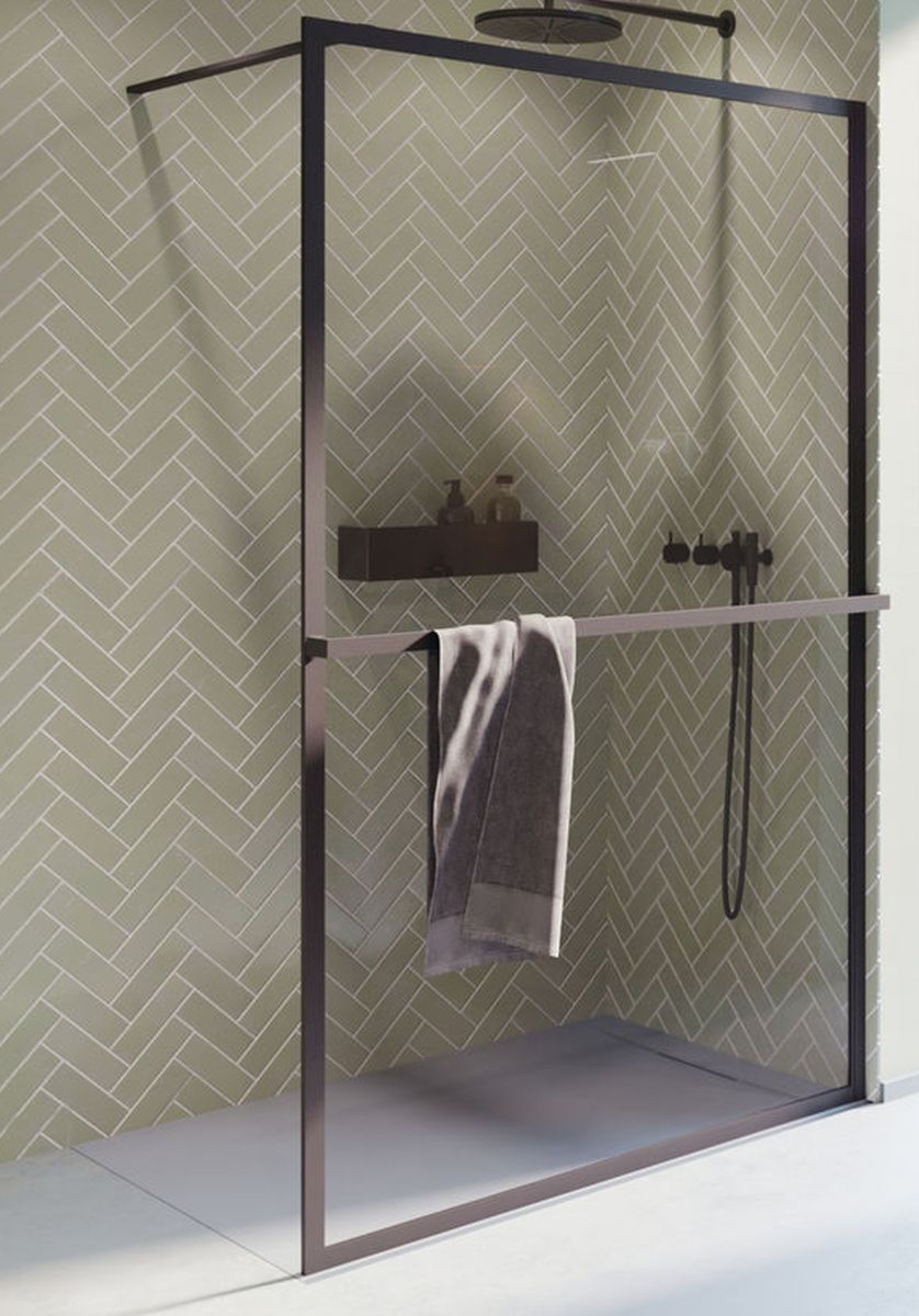 Riho Lucid perete de duș 120 cm negru mat/sticla transparentă G005027121