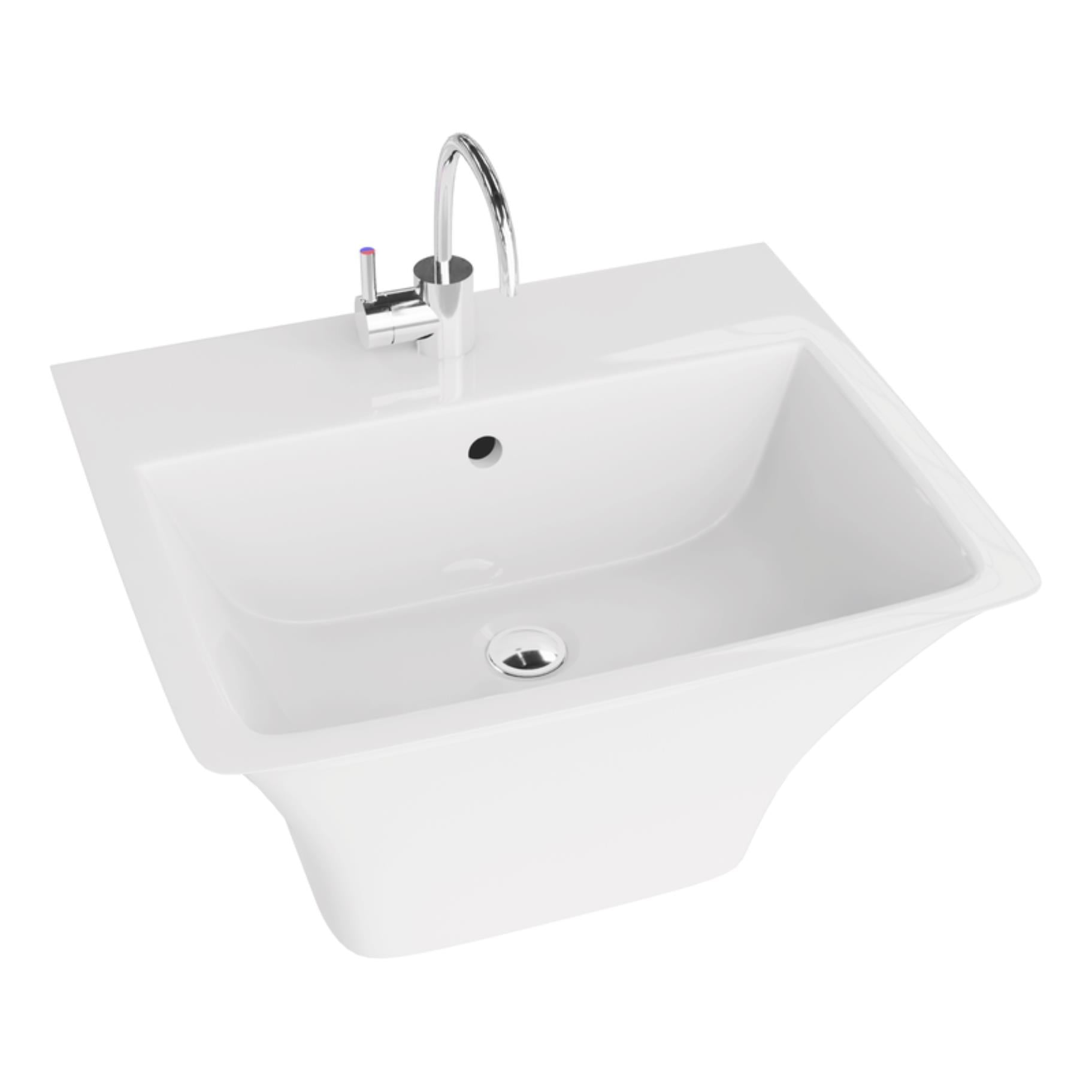 LaVita Ribera lavoar 53x44 cm pătrat clasică alb luciu 5900378301653