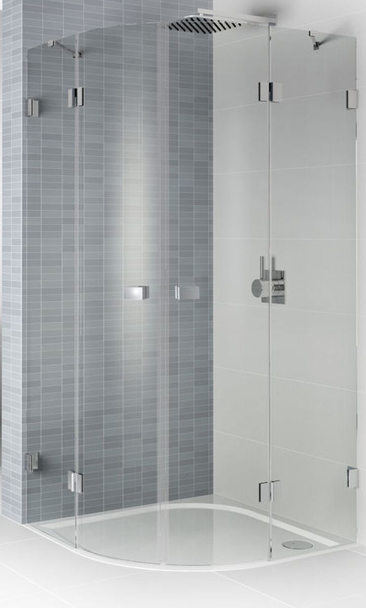 Riho Scandic cabină de duș 100x100 cm semicircular negru mat/sticlă transparentă G001108121