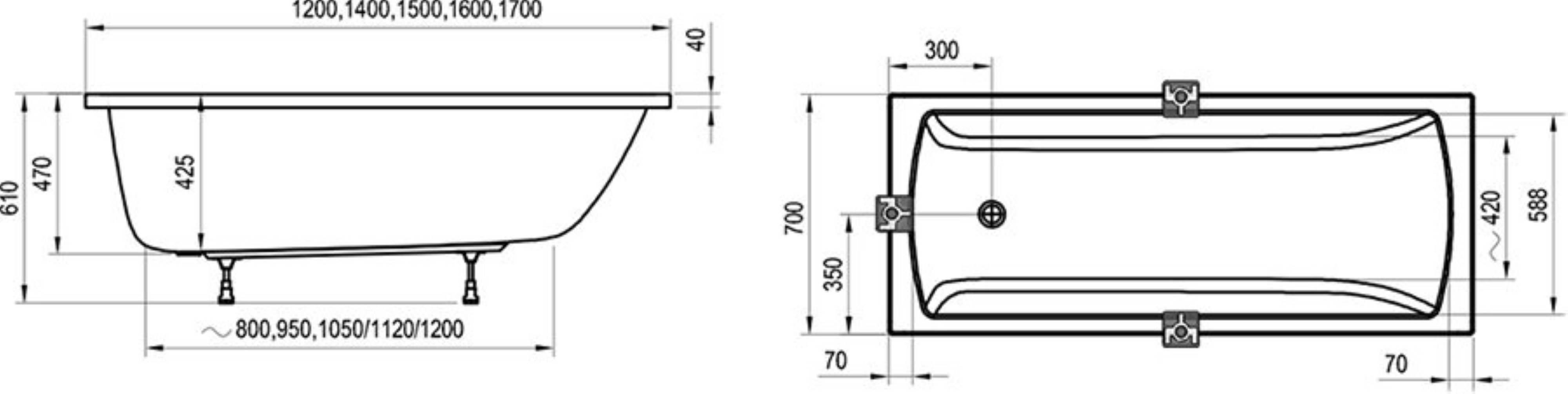 Ravak Classic II cada dreptunghiulară 160x70 cm alb CC41000000