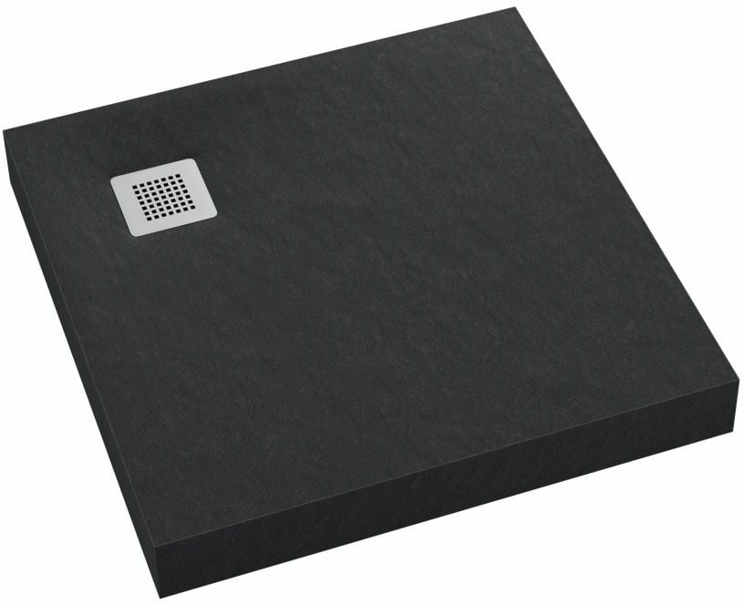 Schedpol New Horizons Black Stone cădiță de duș pătrată 80x80 cm negru 3.3300/C/ST-M2