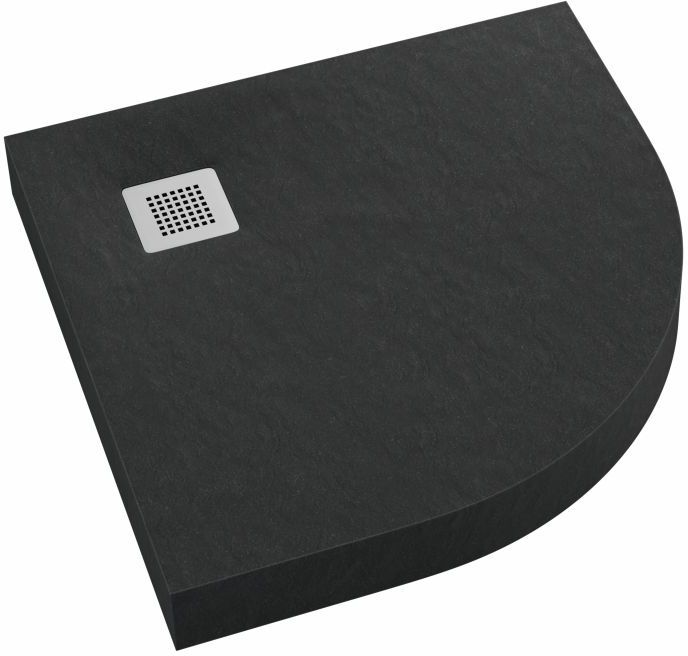 Schedpol New Horizons Black Stone cădiță de duș semirotundă 90x90 cm negru 3.3304/C/ST-M2