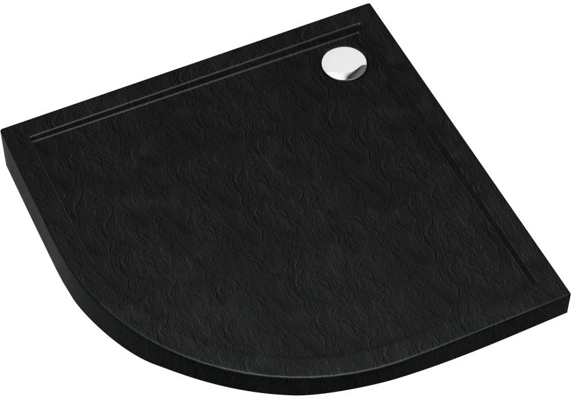 Schedpol Caspar New Black Stone cădiță de duș semirotundă 90x90 cm negru 3.2334/C/ST