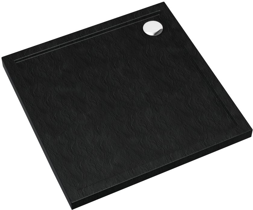 Schedpol Caspar New Black Stone cădiță de duș pătrată 80x80 cm negru 3.2330/C/ST