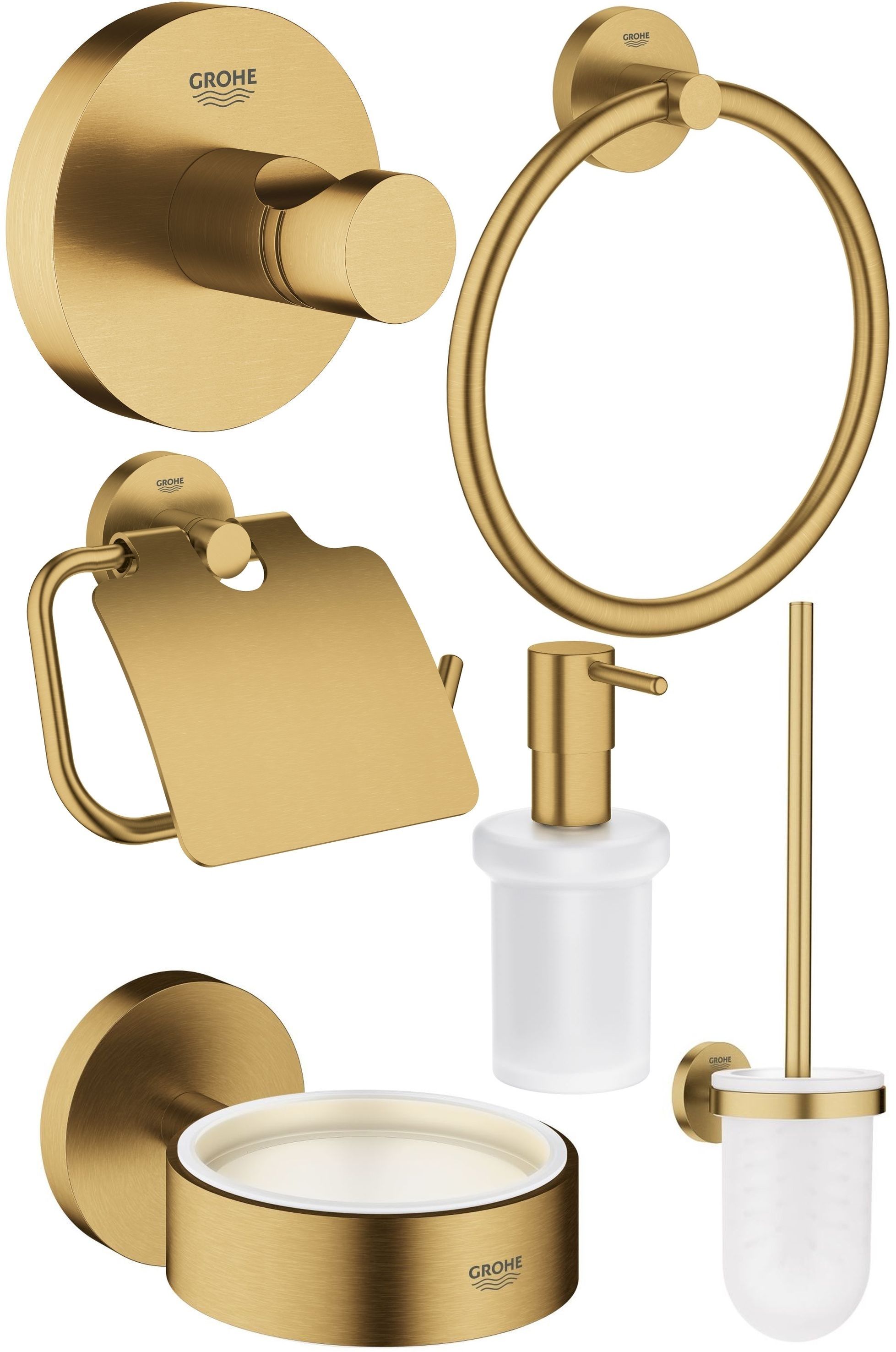 Set perie de toaletă Grohe Essentials 40374GN1, suport pentru hârtie igienică Grohe Essentials 40367GN1, 40369GN1, 40365GN1, 40394GN1, 40364GN1