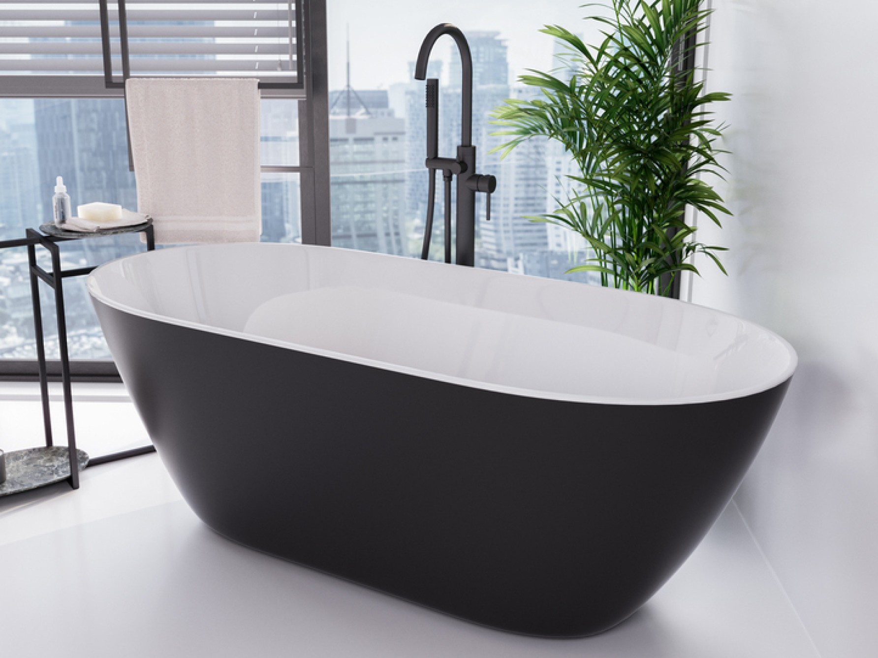 Besco Moya cadă freestanding 160x68 cm ovală bicolor #WMD-160-MWB