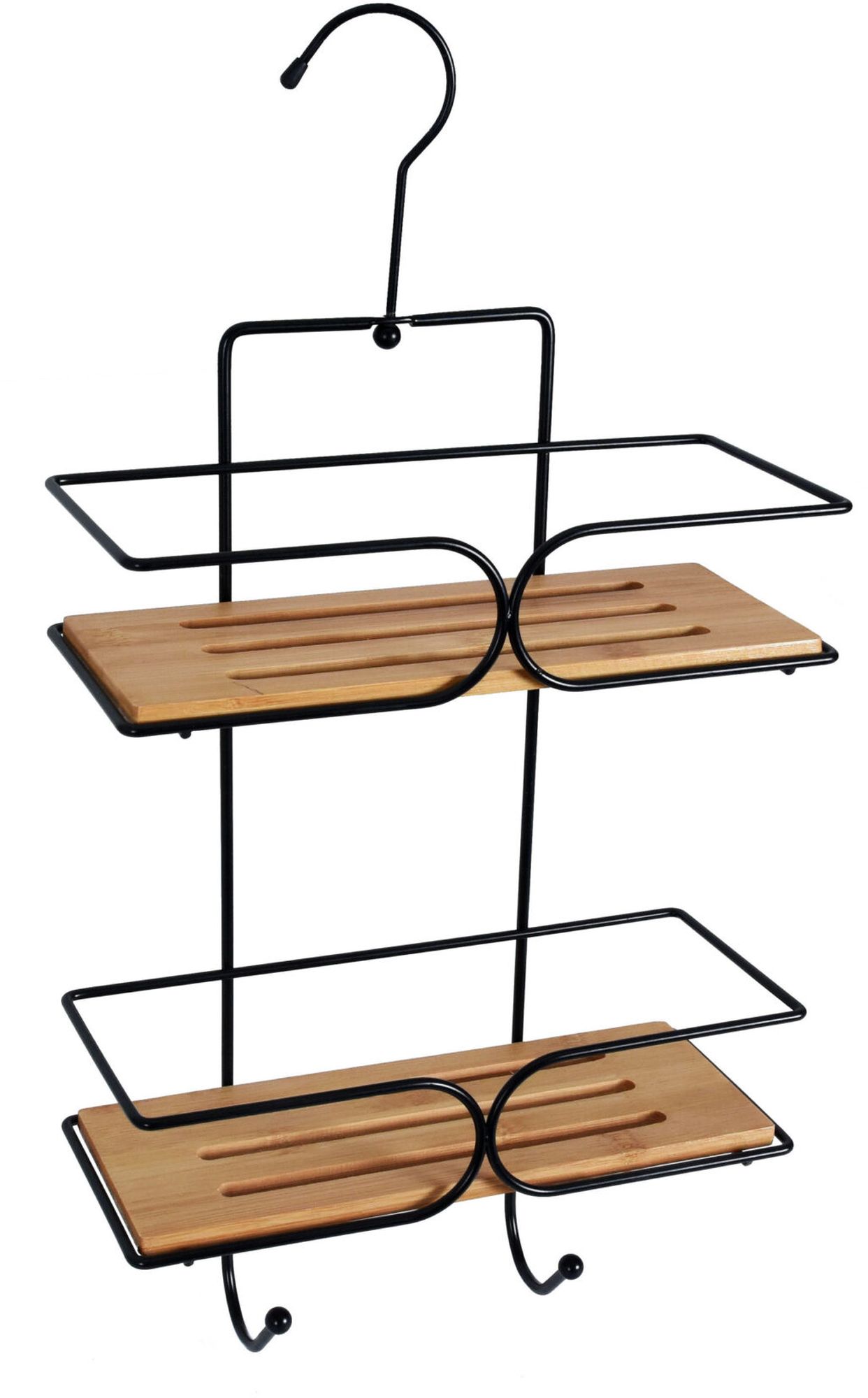BISK Umbra raft de baie 25 cm negru-lemn 08166