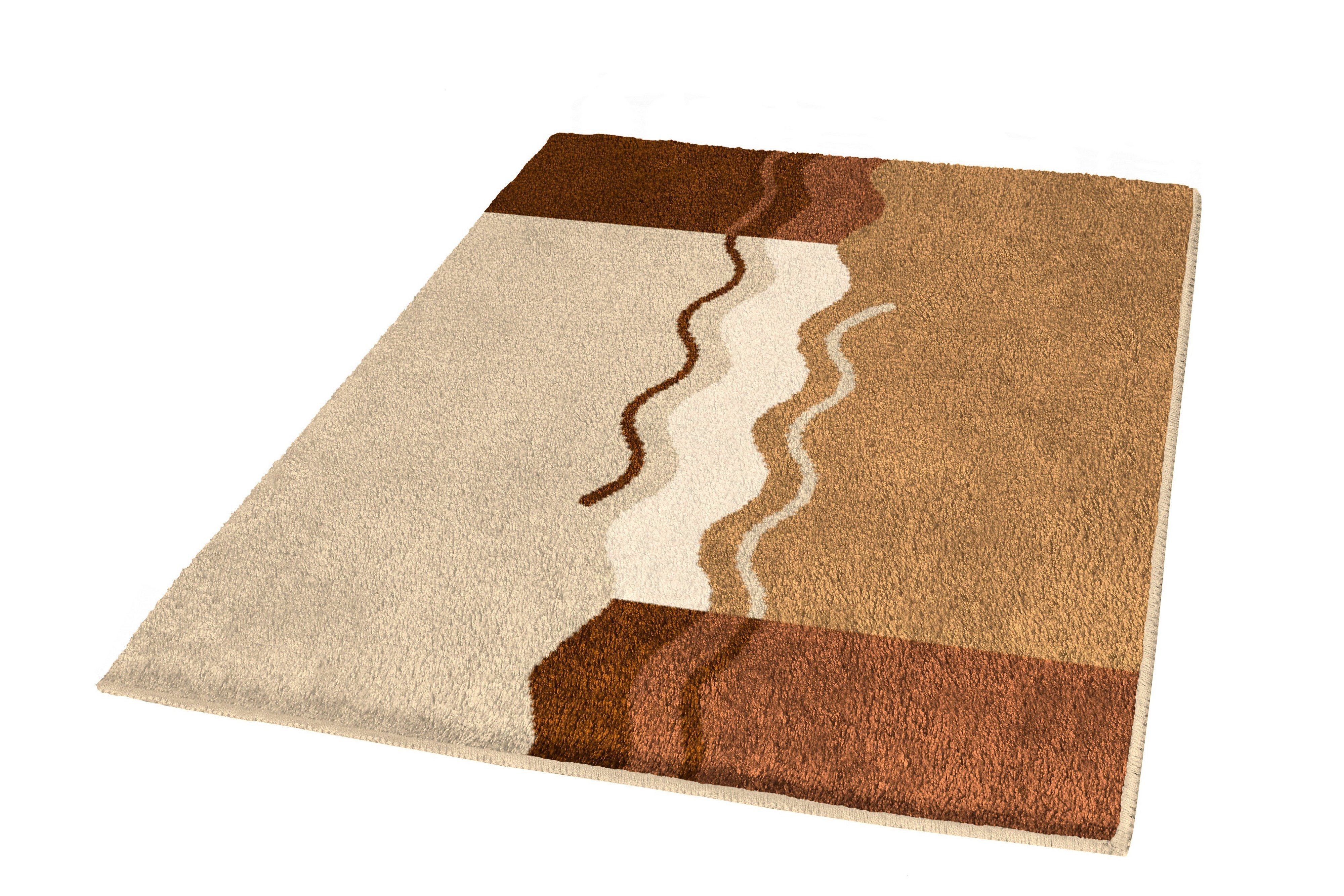 Kleine Wolke Vanessa covor de baie 120x70 cm dreptunghiular bej-maro 5503225225