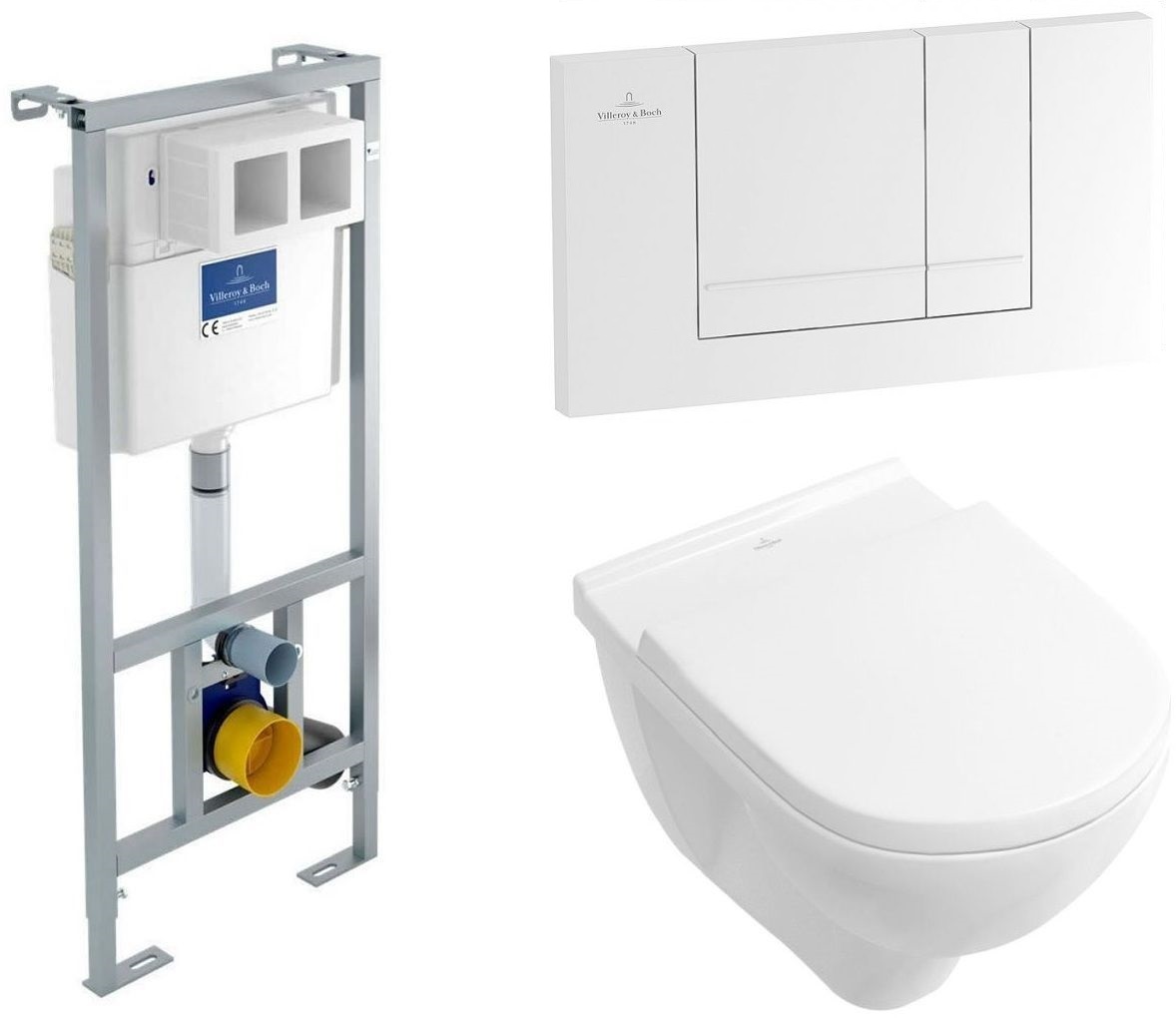 Set set Combi-Pack cu tablă Villeroy & Boch O.Novo 5660HR01, cadru încastrat Villeroy & Boch ViConnect 92214200, 92214368