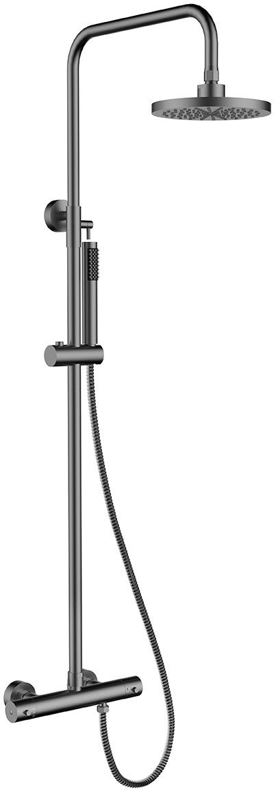 Besco Decco set de duș perete cu termostat cu duș de ploaie grafit BP-DIT-GR