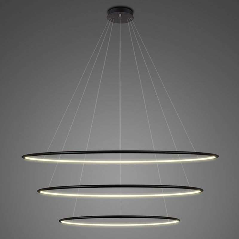 Altavola Design Ledowe Okręgi lampă suspendată 3x113 W negru LA075/P_120_in_3k_black