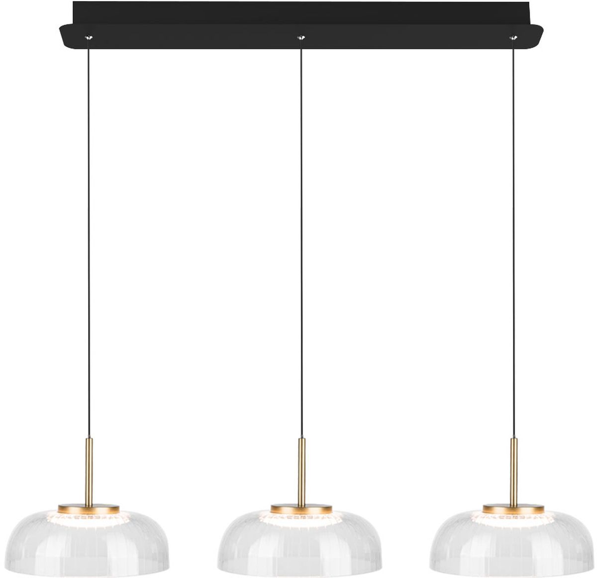 Altavola Design Vitrum lampă suspendată 3x7 W negru-transparent-auriu LA104/CL3