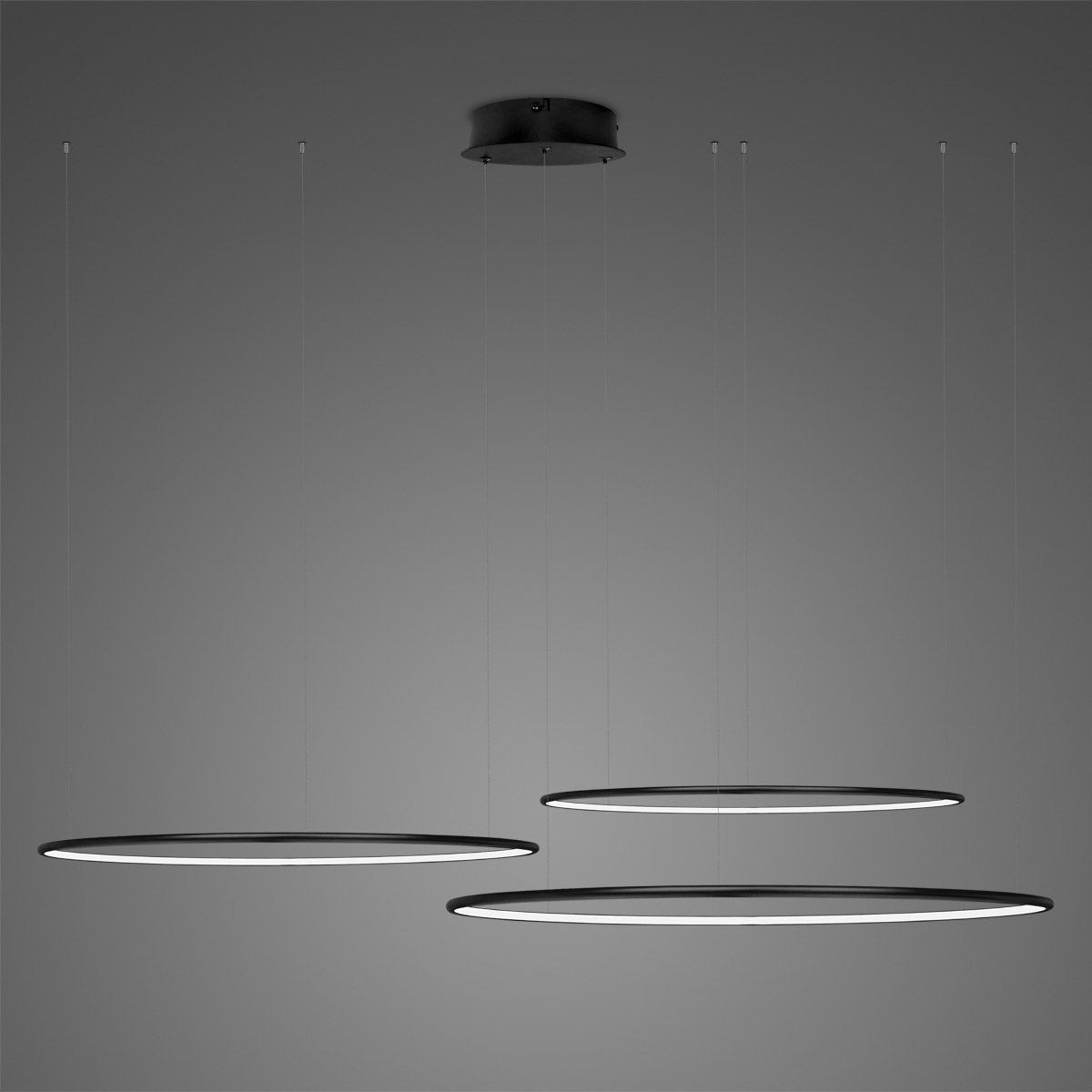 Altavola Design Ledowe Okręgi lampă suspendată 3x68 W negru LA075/CO3_80_in_3k_black_dimm