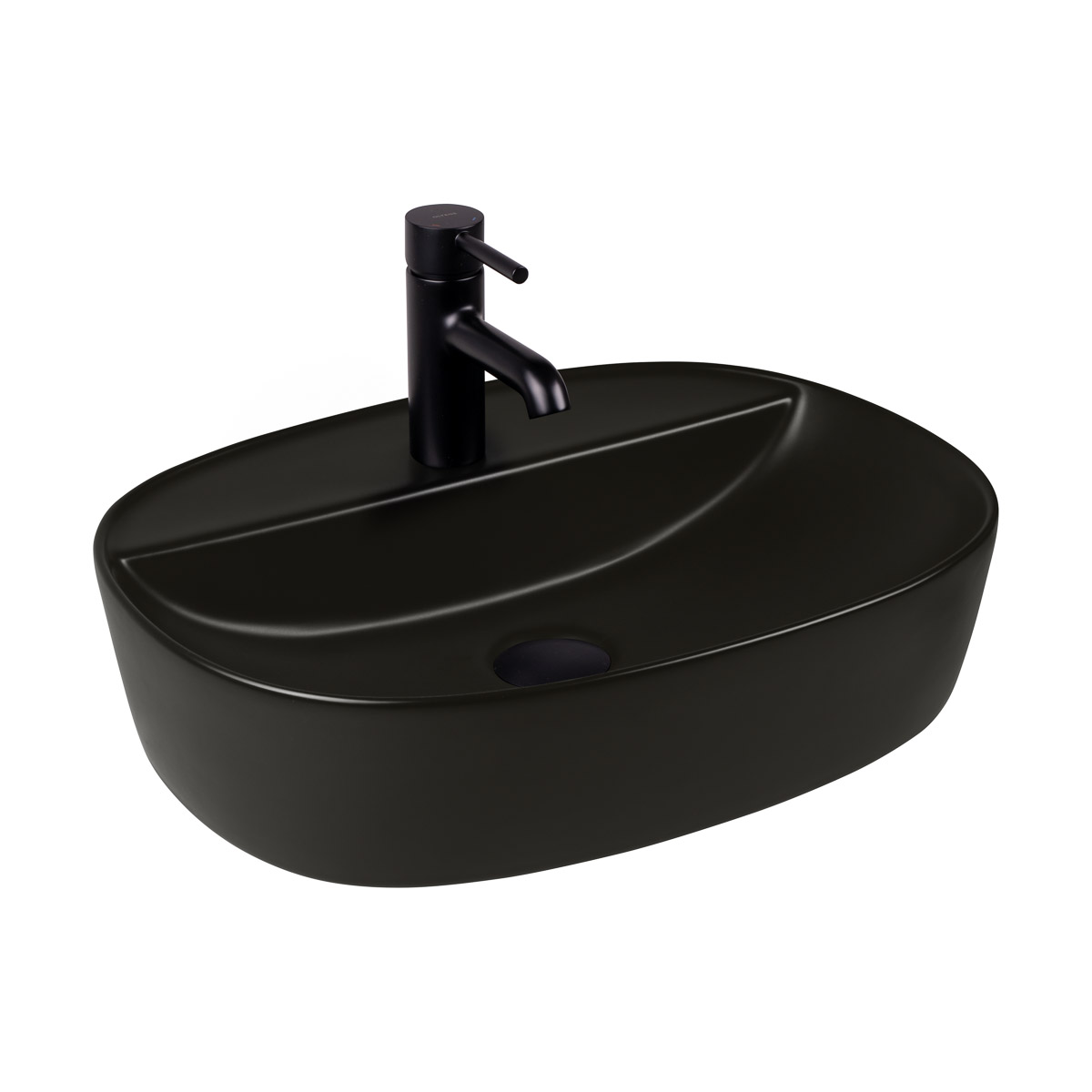 Oltens Hamnes lavoar 51x39 cm ovale de blat negru 41313300