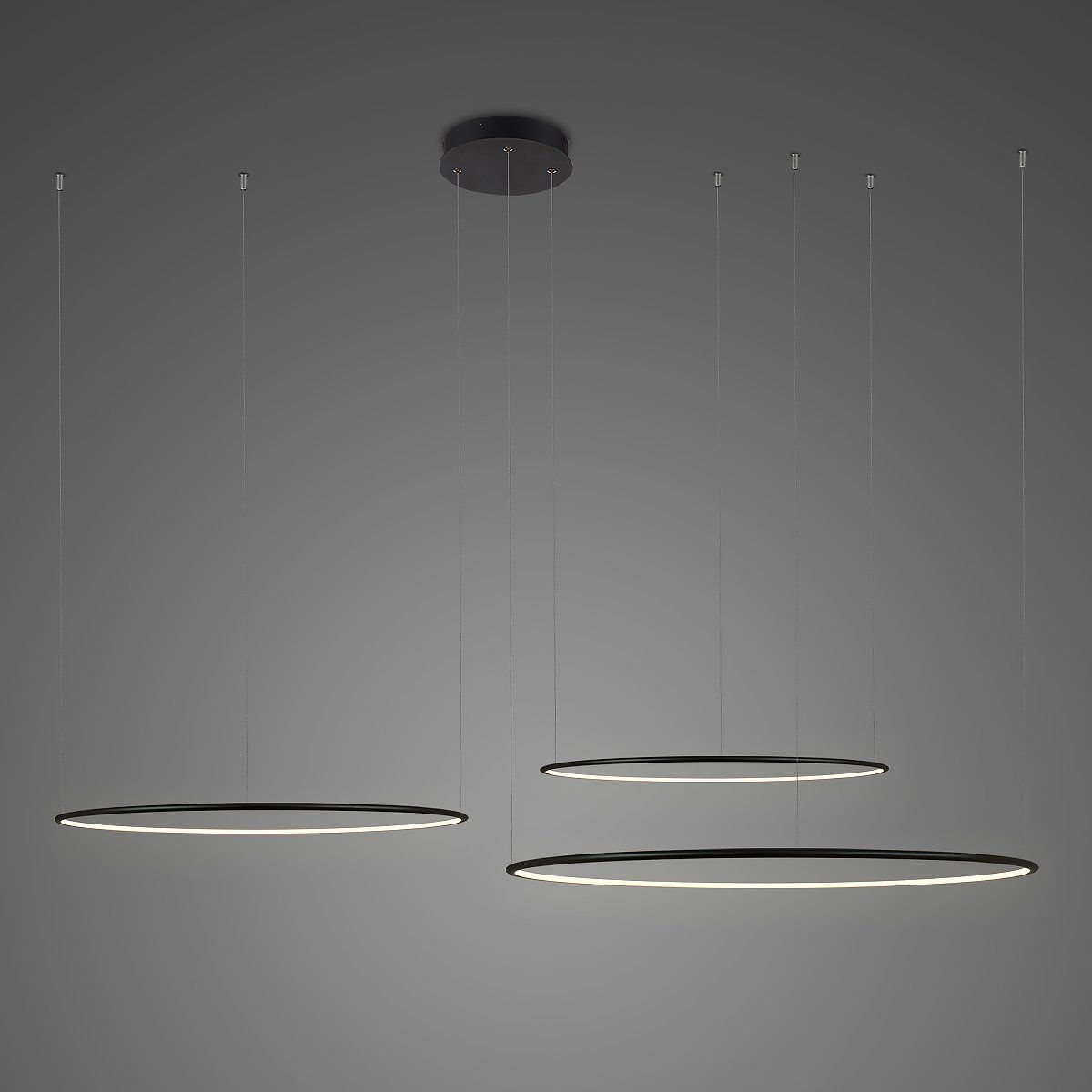 Altavola Design Ledowe Okręgi lampă suspendată 3x91 W negru LA075/CO3_100_in_4k_black_dimm