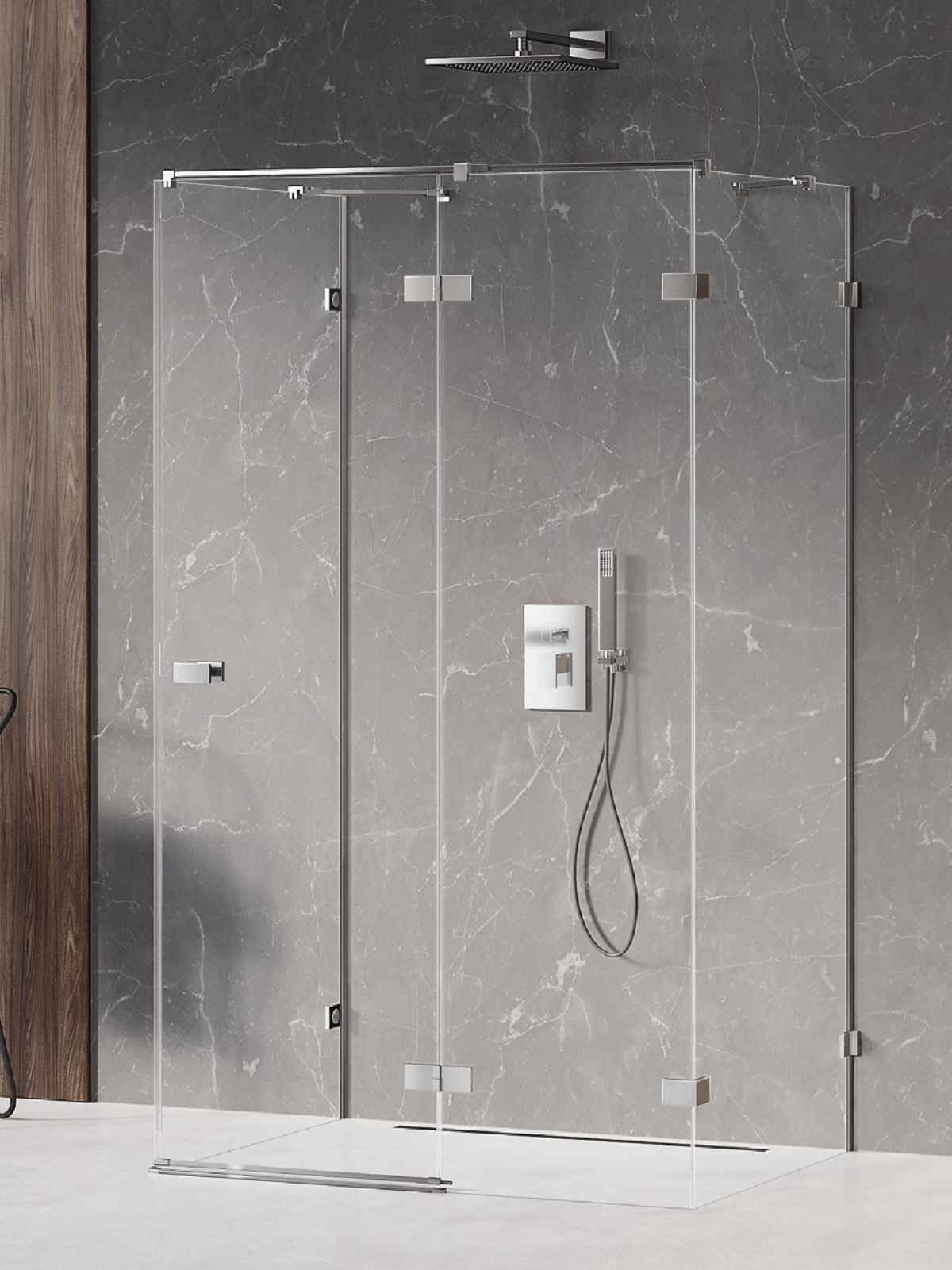 New Trendy Avexa cabină de duș 100x80 cm dreptunghiular crom luciu/sticlă transparentă EXK-2476