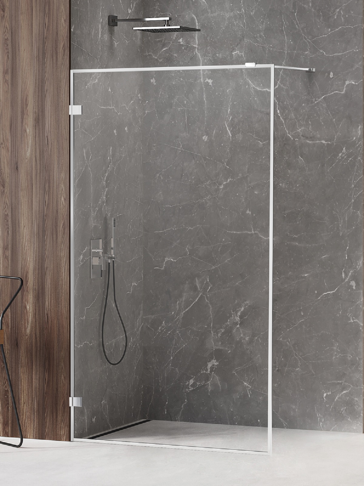 New Trendy Avexa perete cabină de duș walk-in 110 cm crom luciu/sticla transparentă EXK-2509