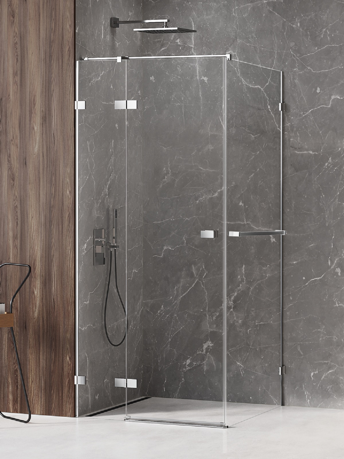 New Trendy Avexa cabină de duș 120x100 cm dreptunghiular crom luciu/sticlă transparentă EXK-2400