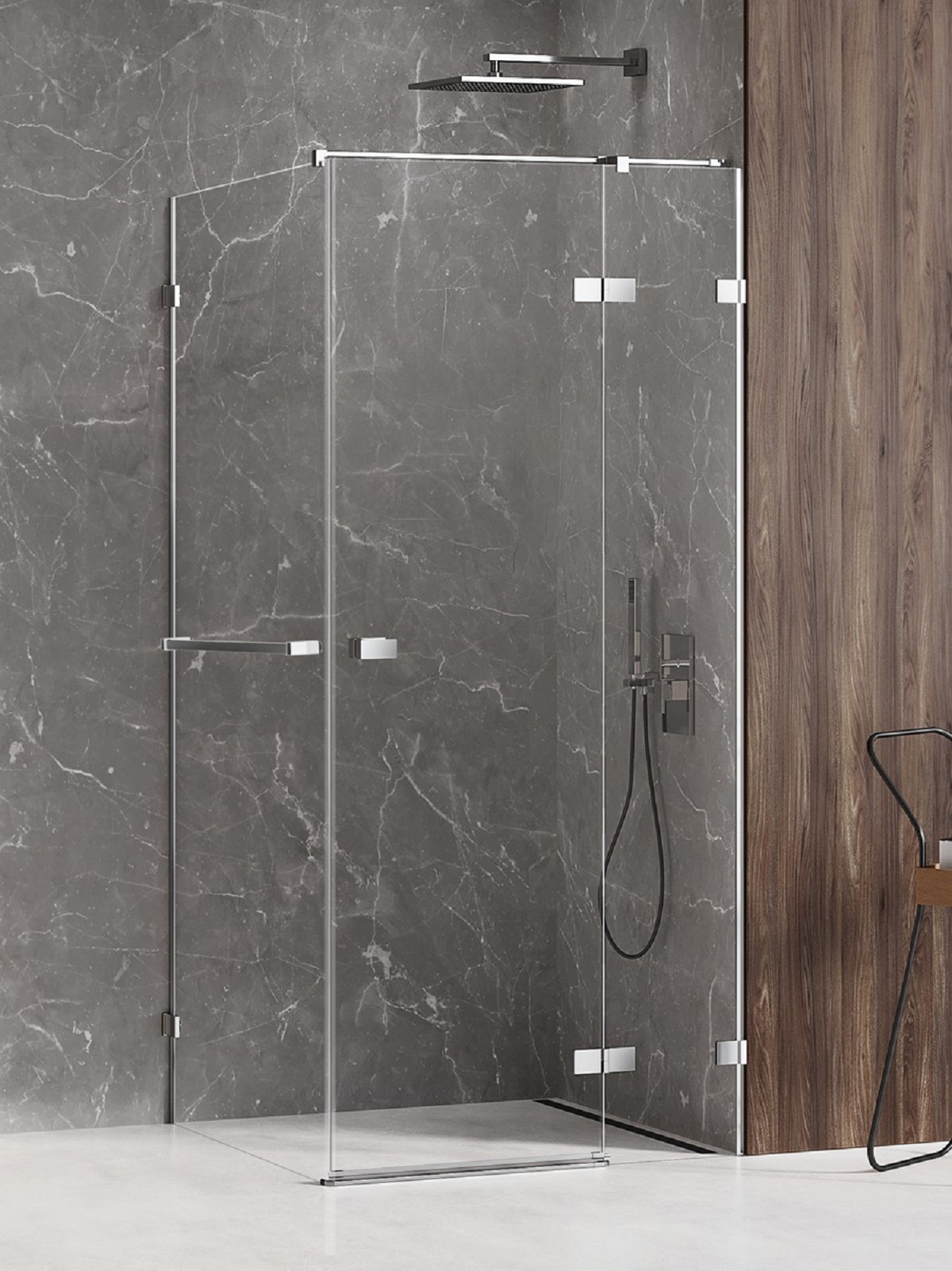 New Trendy Avexa cabină de duș 100x90 cm dreptunghiular crom luciu/sticlă transparentă EXK-2422