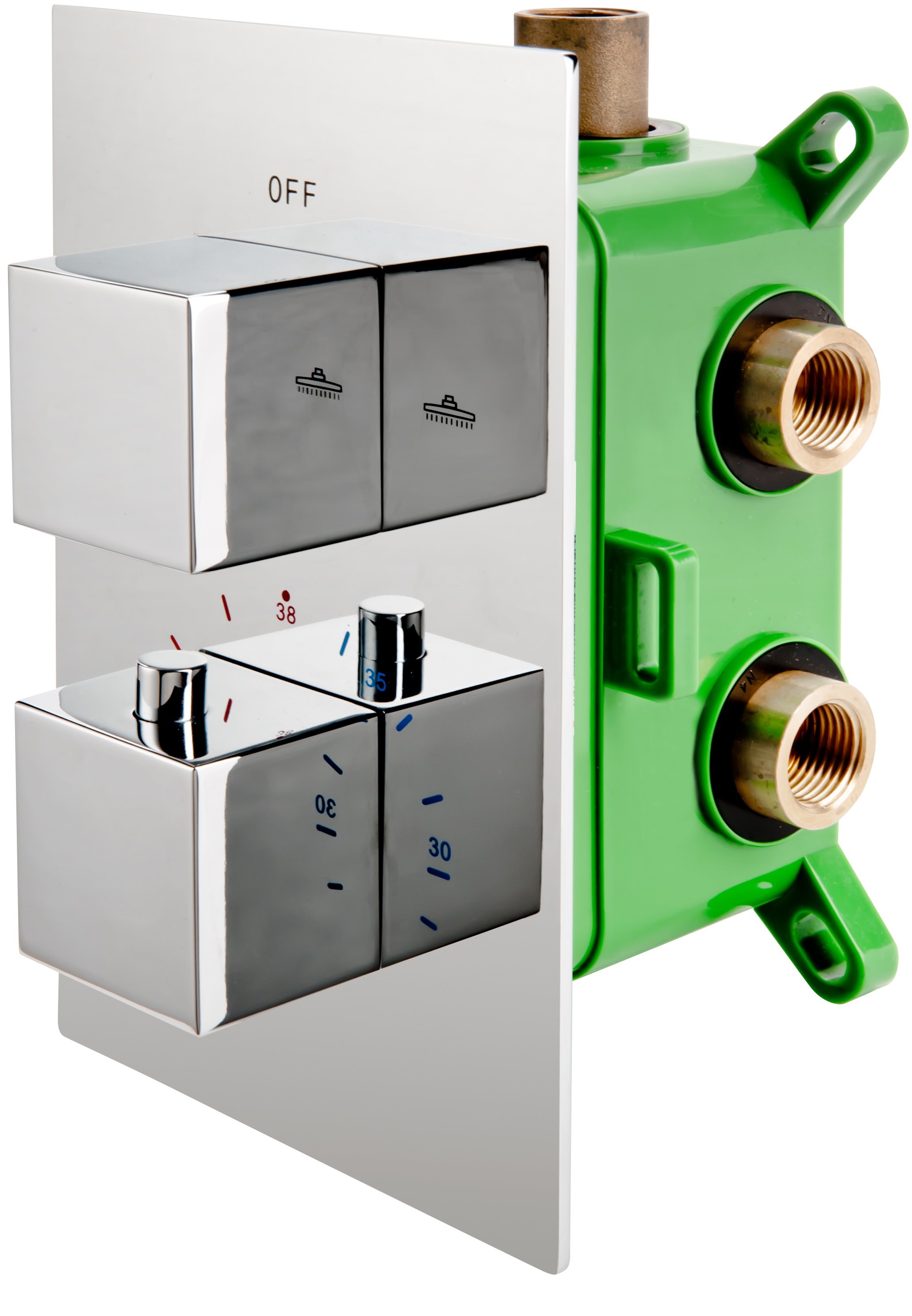 FDesign Stabilla baterie de duș ascuns cu termostat crom FD1-TS08-7PBOX-11